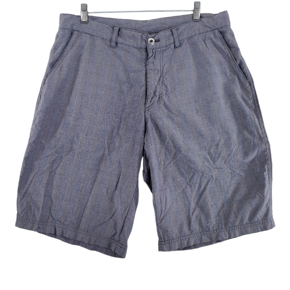 Patagonia Shorts Men 35 (34x22.5) Gray Black Houndstooth Plaid Flat Stretch 11”